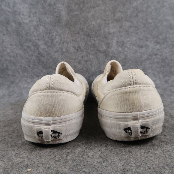 Vans Shoes Womens 7 Classic Slip On Sneakers Casual White Canvas Skate Trainers - Picture 5 of 11